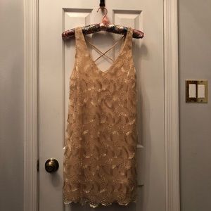 ASTR Pink and Gold Mini Cocktail Dress
